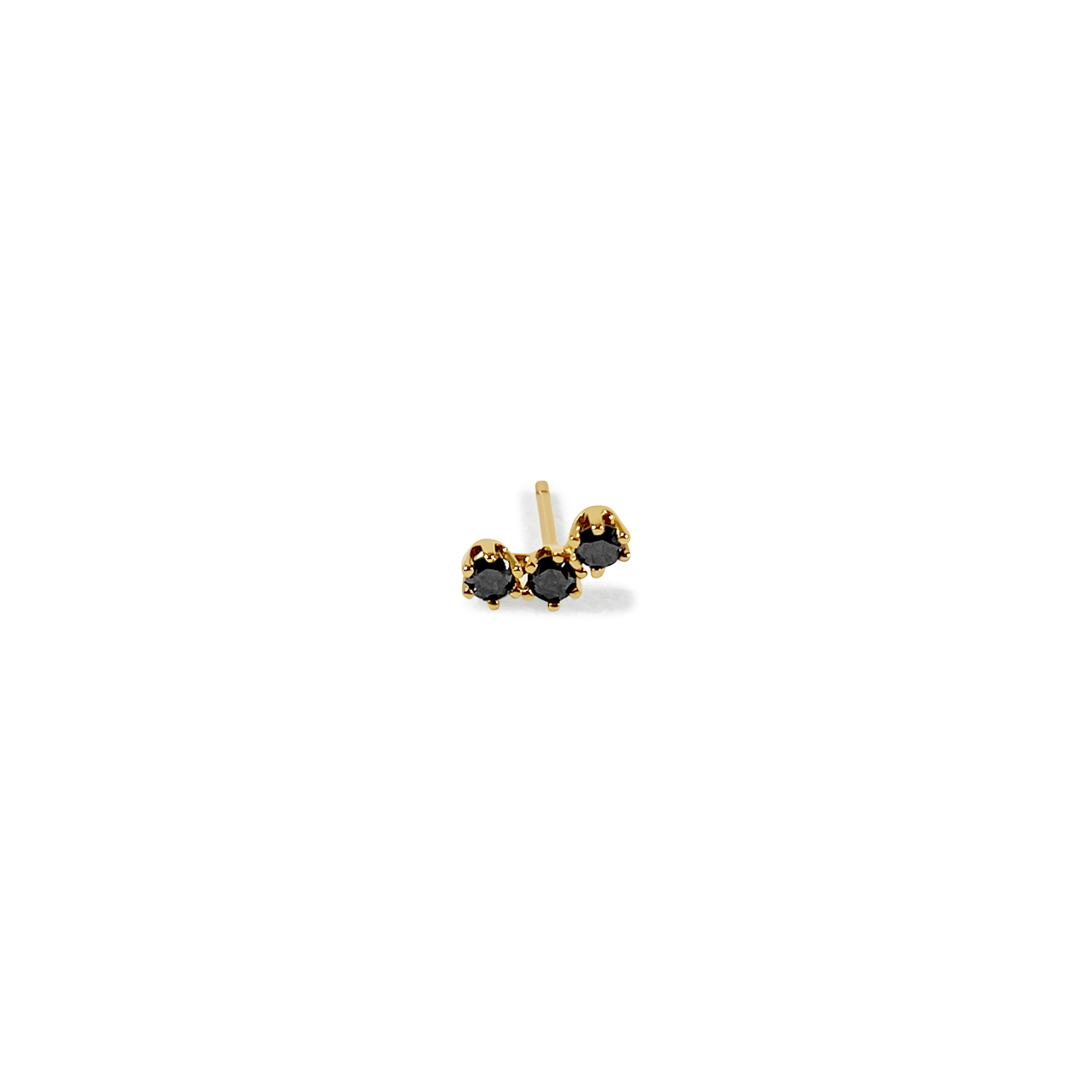 Tiny Trio Flat Back Sleeper Earrings Gold / Pair