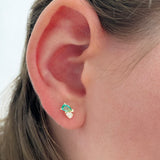 Me and You Gold and Emerald Stud Earring